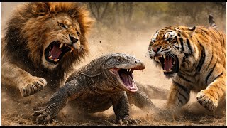 Jungle Ans Collide Lion, Tiger & Komodo Battle To The Death