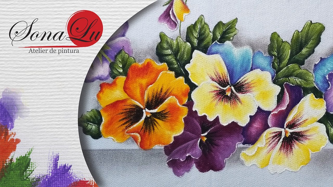 Aula 471 - Arranjo de Amor Perfeito em Pano de Prato