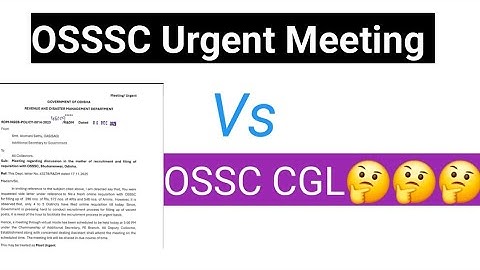 OSSSC Urgent Meeting VS OSSC CGL//KRUSNANSHU//STUDYSTART//