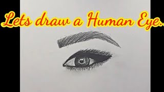 Drawing A Beautiful Human Eye, Step By Step By An 11 Yrs Kid.