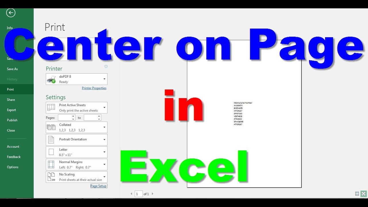 Center On Page In Excel YouTube center-on-page-in-excel-youtube