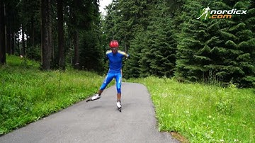 roller skiing technique / Rollski Technik: V2 alternate left, 1:2 Skating links (symmetrisch)