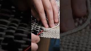 Hemstitching at the beginning of a woven project #weaving