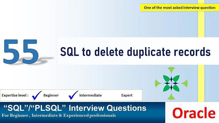 Oracle PL SQL interview question | SQL to Delete duplicate records