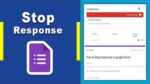 How to turn off receiving Responses in google forms