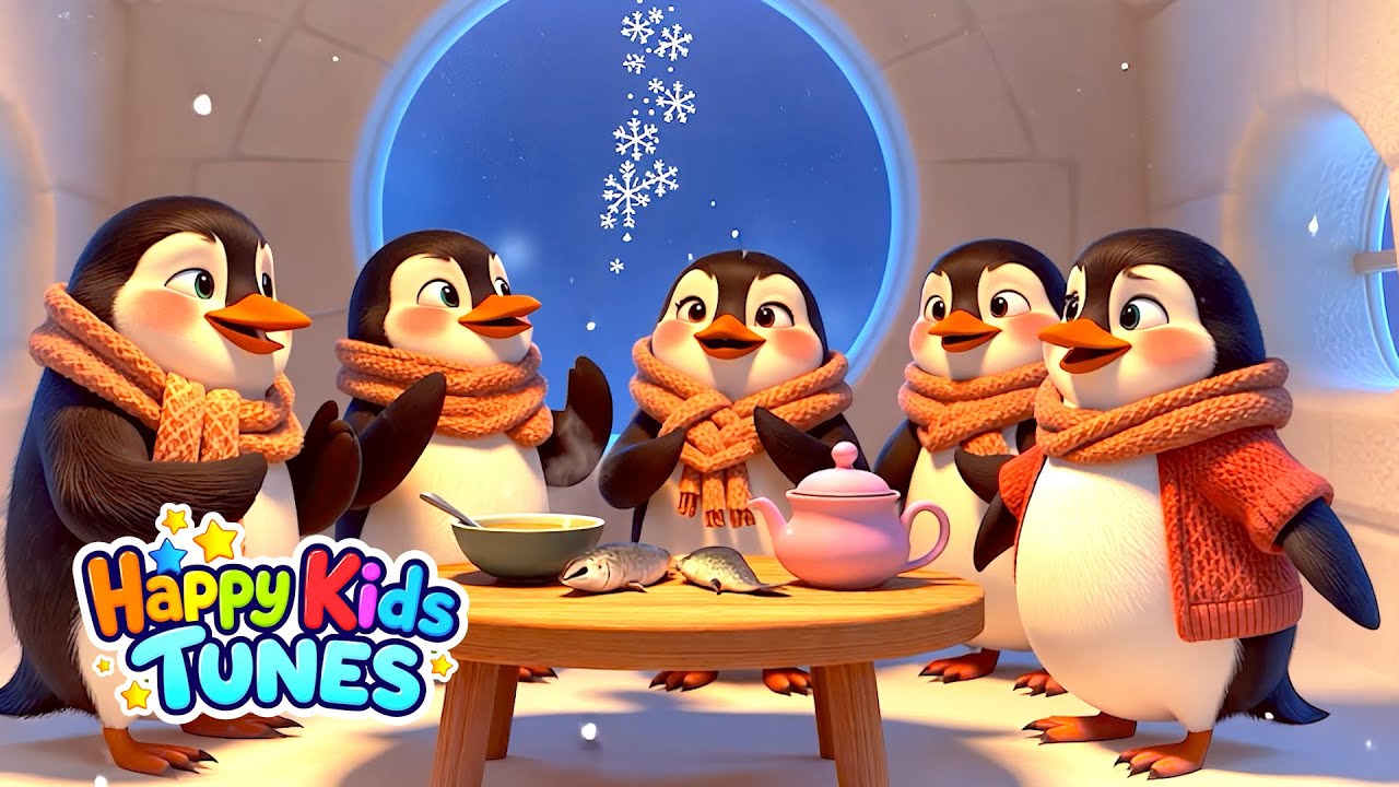 learn Numbers The five little Penguins Song + More Nursery Rhymes ...