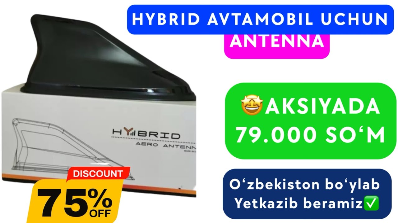 HYBRID avtomobil antena kuchli signal FM AM GPS universal o'rnatish suvga chidamli zamonaviy