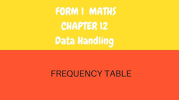 Frequency Table . Form 1 Maths . Chapter 12 . Data Handling