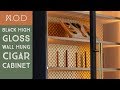 Mid-Century Modern Black High Gloss Wall Hung Cigar Humidor Build Mid-Century Modern Black High Gloss Wall Hung Cigar Humidor Build