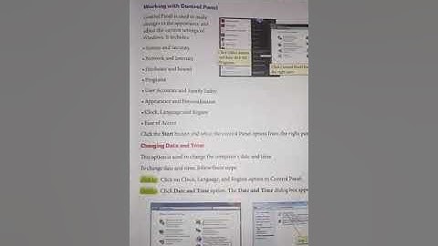 Details on MS Windows 7 Class -7 Chapter-2 (Working with Control Panel& Changing Date and Time)