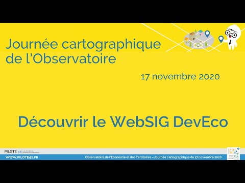 Journée cartographique de l'Observatoire 2020 - Découvrir le WebSIG DevEco