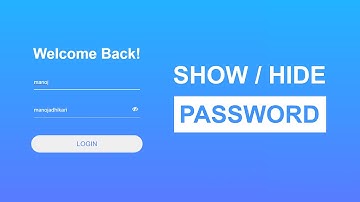 Show/Hide Password Toggle With JavaScript | With Source Code
