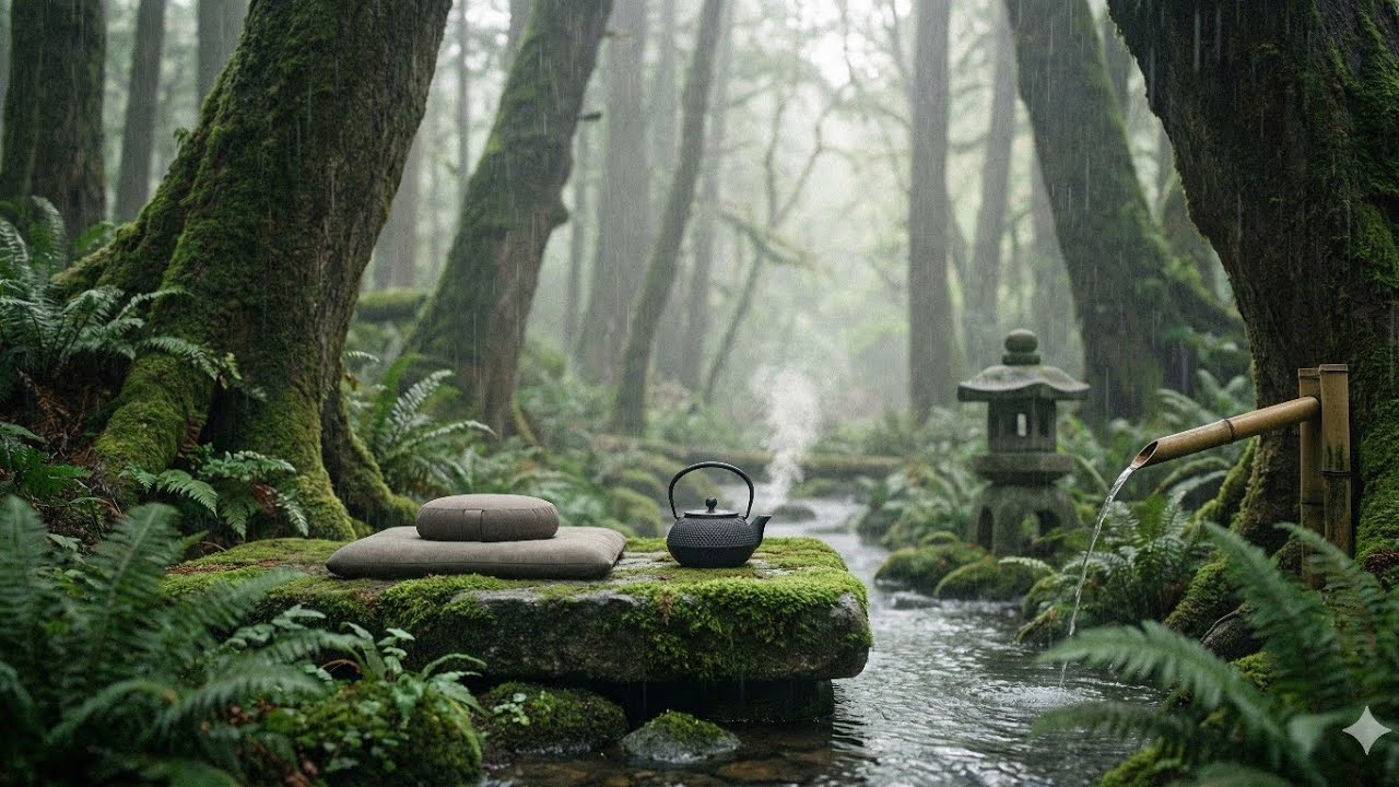 Forest Rain & Zen Piano | 3 Minute Relaxing Ambient Music