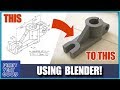Dimensioned Drawing to Accurate 3D Part Using Blender - Full video.