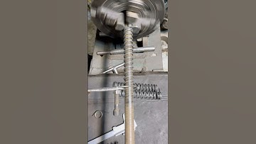 Simple Iron Wire Spring Made on Lathe Machine | Clean & Satisfying Process #youtubeshorts