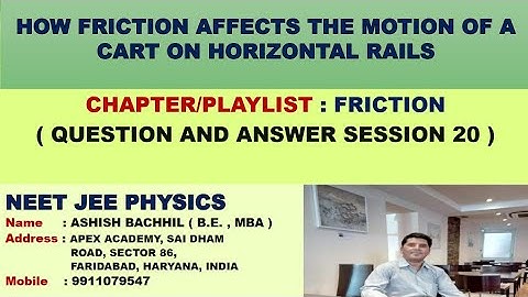 Motion of carts on horizontal rail - Q and A Session 20 (#friction #workenergytheorem #momentum )