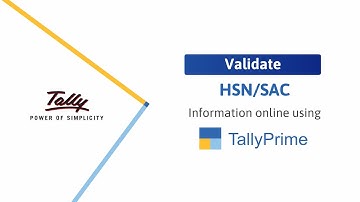 How to Validate HSN/SAC Info Online in TallyPrime | TallyHelp