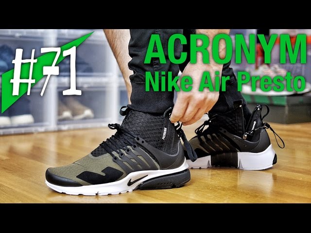 71 - ACRONYM x Nike Air Presto Olive - on feet - sneakerkult - YouTube