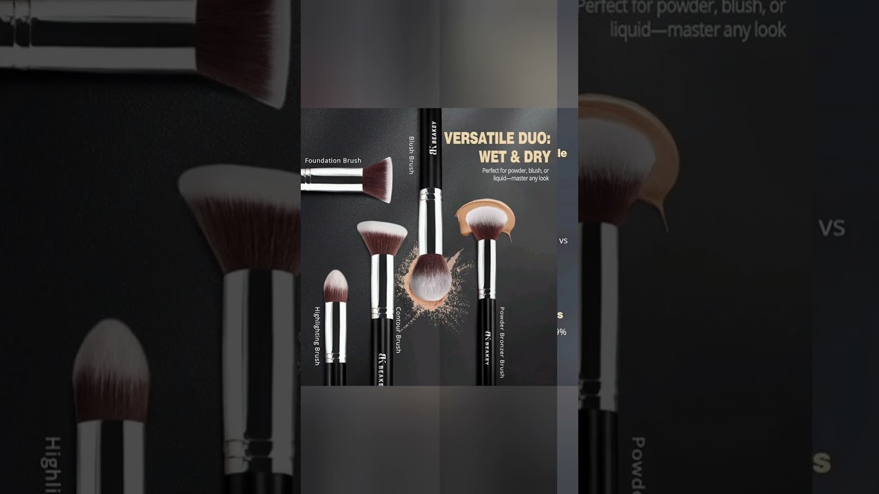 BEAKEY Makeup Brush Set for Eye and Face | Foundation, Blending,