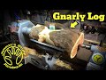 Woodturning a Gnarly Log into a Vase