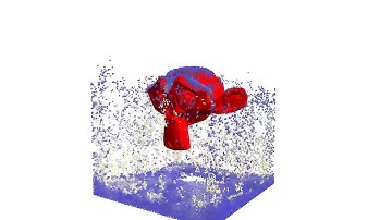 Deep Rising FX: Euphorik fluid solver, One Way Rigid Body Coupling + different viscosity settings