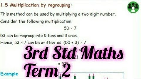 3rd Std Maths - Unit  1 - Multiplication by Regrouping