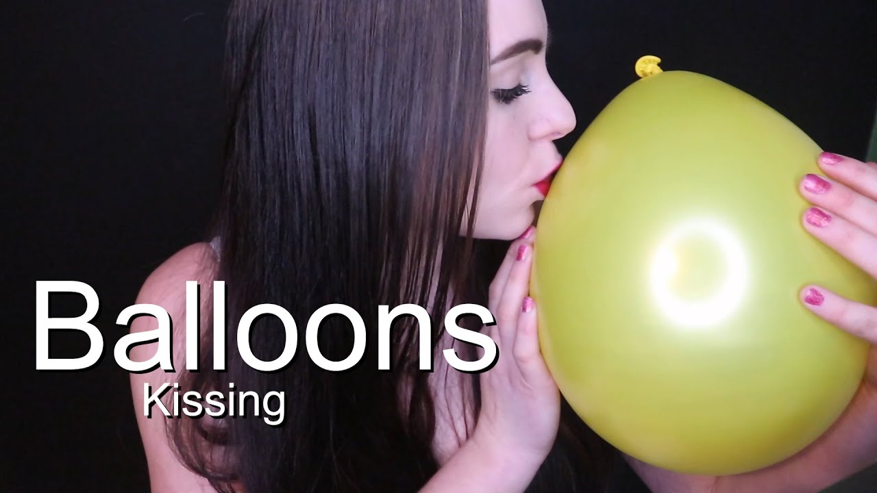 Blowing up and kisses a Yellow Balloon with Red Lipstick YouTube
