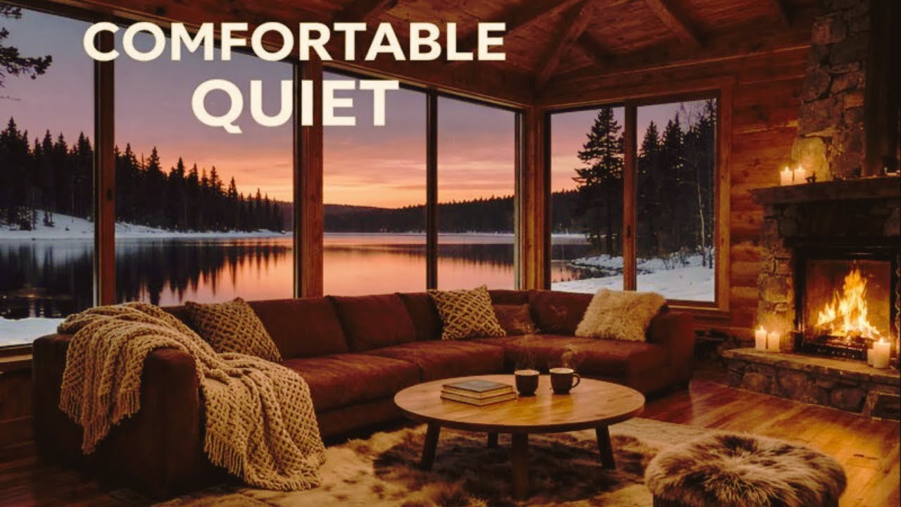 Soft Piano Background Music 🌙 Cozy Cabin Night Ambience (Live)