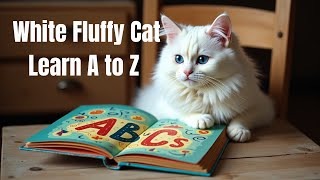 White Fluffy Cat Learns A to Z – Fun ABC Learning for Kids! #animation #ai #cat