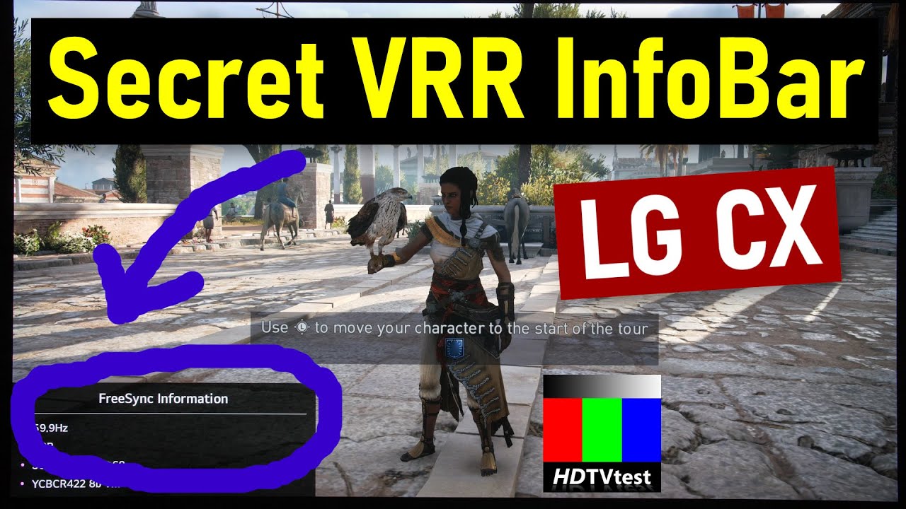 Lg Cx Has A Secret G Sync Freesync Hdmi 2 1 Vrr Information Bar Youtube