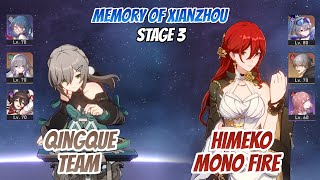 Qingque Hyper & Himeko Mono Fire w/ SW Memory of Xianzhou Stage 3 (3 Stars) | Honkai Star Rail