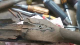 Restoration of extremely rusty double flintlock shotgun Part I  - BEST OF complete disassembling