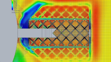 Space X Falcon 9 Like Curved Waved Gridfins Transsonic Shockwave - SolidWorks Flow Simulation