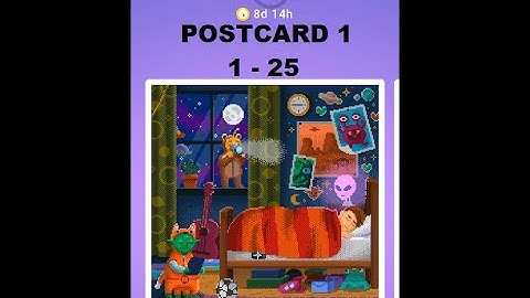 Nonogram Fantastic Voyage 1st Postcard level 1-25