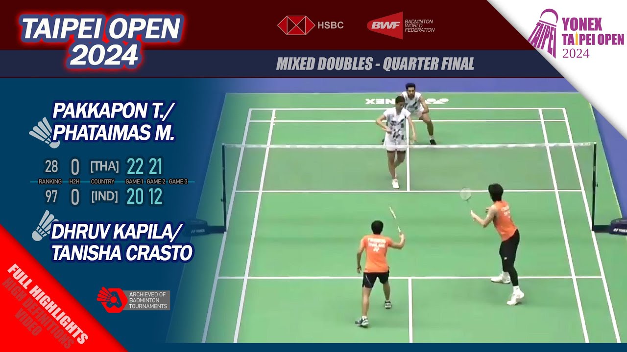 Pakkapon T. / Phataimas M. vs Dhruv Kapila / Tanisha Crasto | Taipei ...