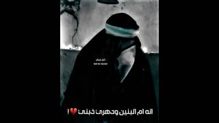 انه ام البنين ودهري ذبني 💔🥺 || ستوري حزين 😔💔 || وفاة السيدة ام البنين 