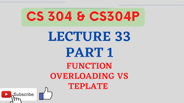 CS304 | Short Lecture 33 Part 1 | Function Overloading vs Templates
