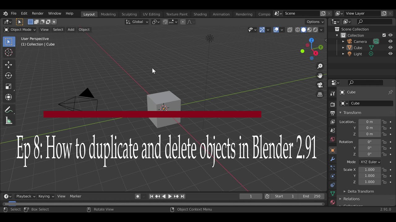 Ep 8: How to duplicate and delete objects in Blender 2.91 - YouTube