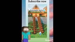 minecraft automatic stairs 💯 #minecraft #memes