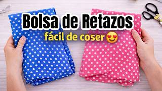 Bolsa de retazos de tela fácil de coser 😍