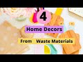 4 Crazy Home Decors Making From Waste Materials/ DIY Craft Ideas