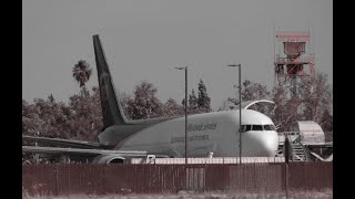 FEDEX 757 PUSHBACK TAXI TAKEOFF FRESNO YOSEMITE AIRPORT