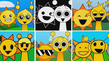 Incredibox Sprunki but MIX MR SUN AND SIMON YELLOW in Different Mods #mrsun #simon #yellow #sprunki