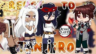 Mha React Pro Heroes React To Tanjiro Kamado As A New Student Gacha Club