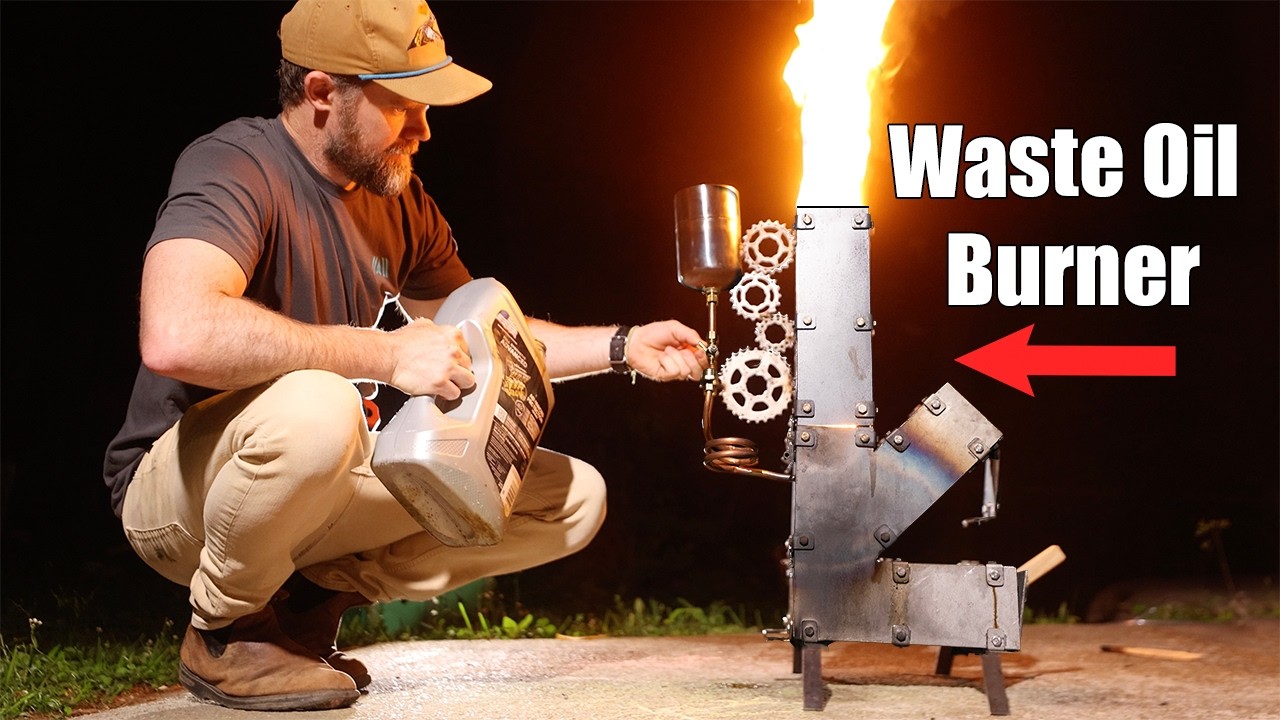 Building a Waste Oil Burner Attachment For My Rocket Stove - YouTube