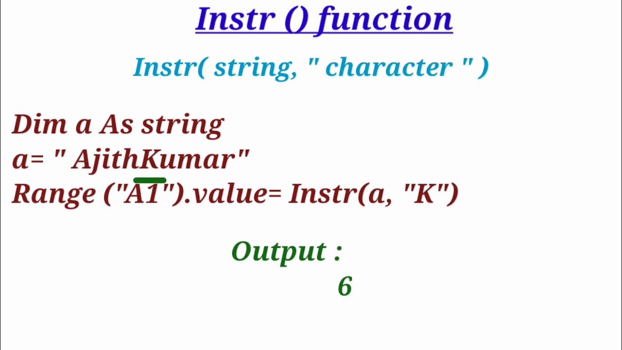 How To Join Strings Using VBA ? How To Find String Length ? What are
