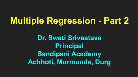 Multiple regression- Part 2 - Numerical solution