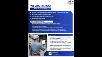 We’re looking for an SAP MM Consultant to join one of our clients based in Germany