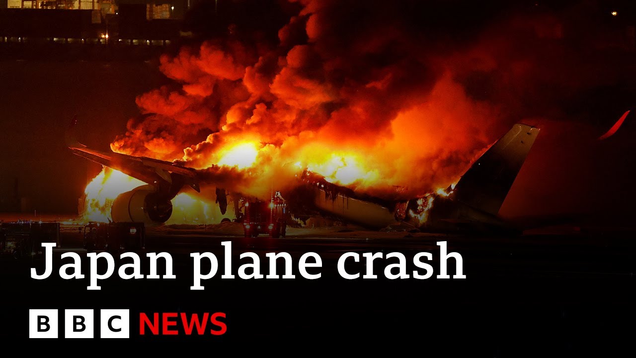 Japan Airlines jet in flames after crash with earthquake relief plane at Tokyo airport – BBC News