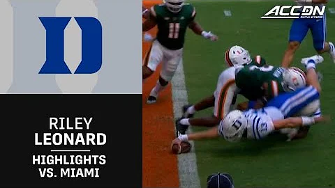 Duke QB Riley Leonard Highlights vs. Miami
